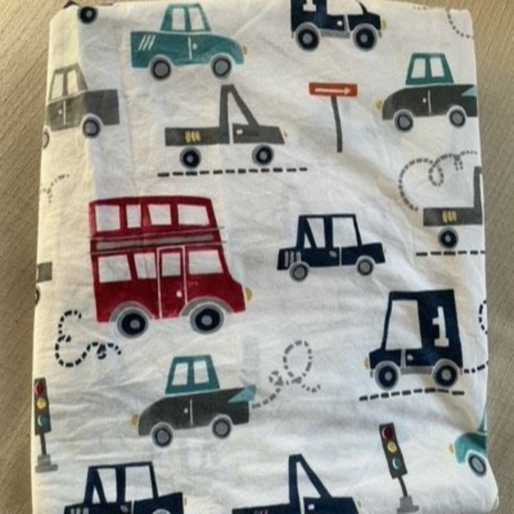 Pottery Barn Things to Go Jax Construction Full Organic Flat Sheet